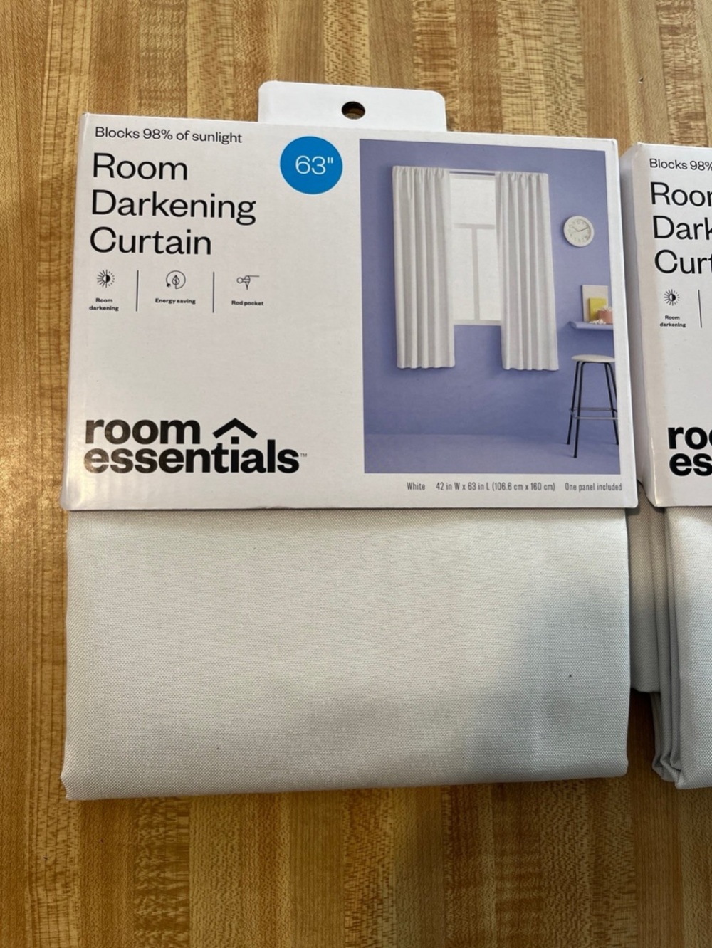 Room Essentials Room Darkening Curtains 63in  Bundle of 2 - Picture 3 of 4